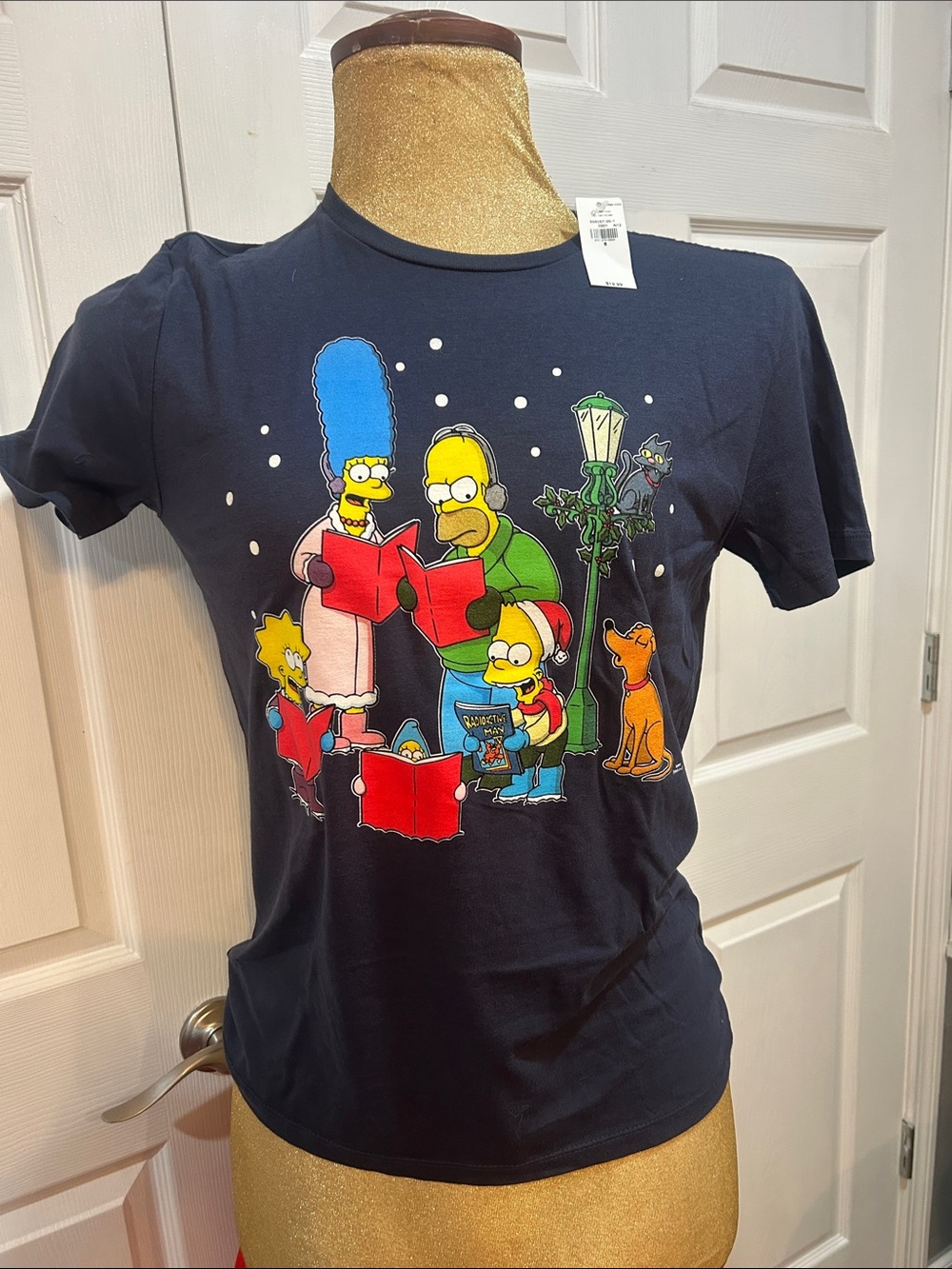 The Simpsons Family Caroling Graphic Tee - Navy